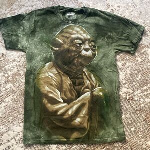 Stars Wars Fifth Sun Green Acid Wash Yoda T-shirt